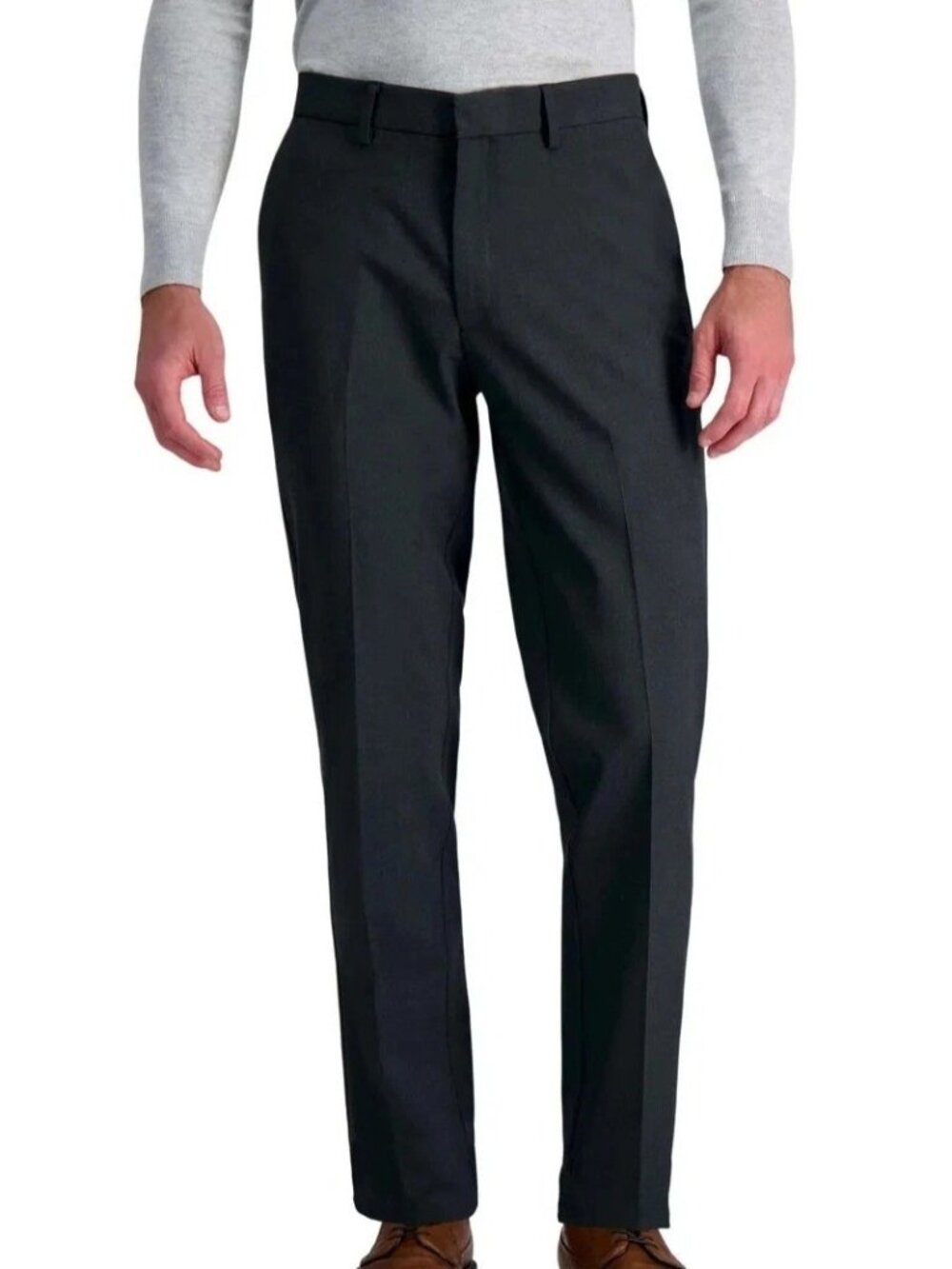 NWT Haggar Men's Pants 34x34 Dark Gray  Flex Slim-Straight Dress Pants